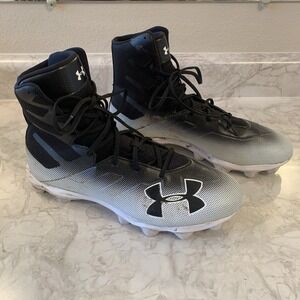 Under Armour Football Cleats Men's Size 11.5 White Black High Top